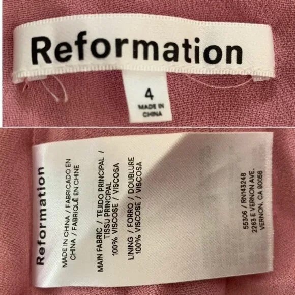 Reformation Aiko Pink Pleated Hem Midi Dress - Picture 13 of 14